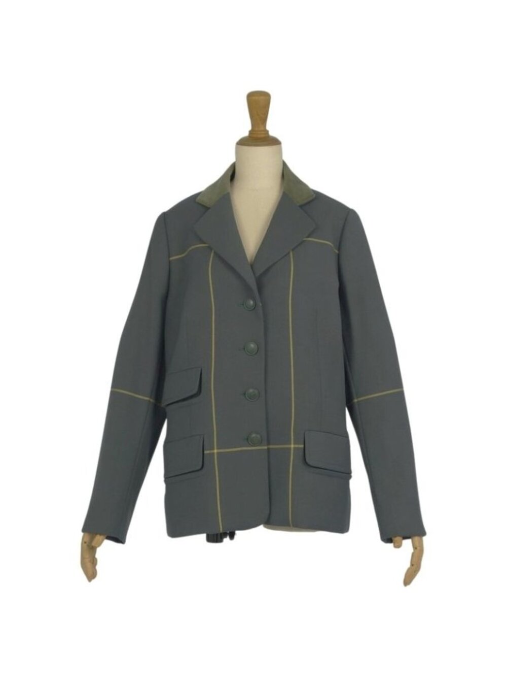 Hermes Jacket Tailored Collar Velour Vintage - Picture 5 of 12